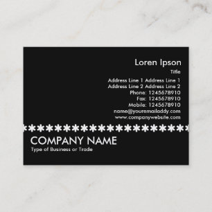 White Asterisk Line - Black Business Card