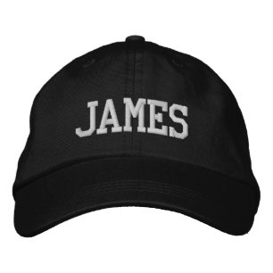 White Athletic Block Monogram Custom Name Embroidered Hat