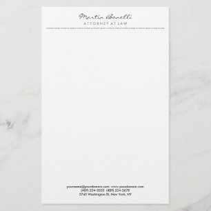 White Attorney at Law Excellent Traditional Simple Stationery