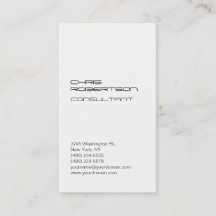 White Attractive Charming Standard Business Card