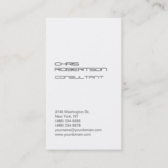 White Attractive Charming Standard Business Card (Front)