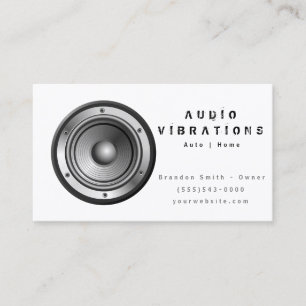 White Audio Stereo Installation Business Card