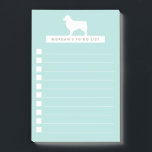 White Aussie | Personalised To Do List | Aqua Post-it Notes<br><div class="desc">This modern styled To Do List features a hand drawn Australian Shepherd silhouette in white! Easy to customise the text for a fun, personalised To Do list! The text and background colour can be easily customised to any colour you'd like! Great for the Aussie lover, dog lover, or anyone else!...</div>