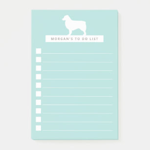 White Aussie   Personalised To Do List   Aqua Post-it Notes