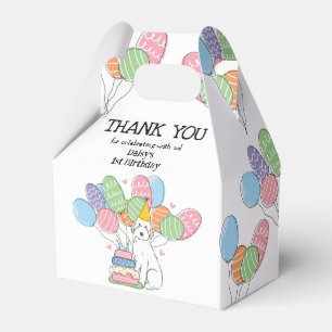 White Aussiedoodle Dog Birthday Thank You Favour Box