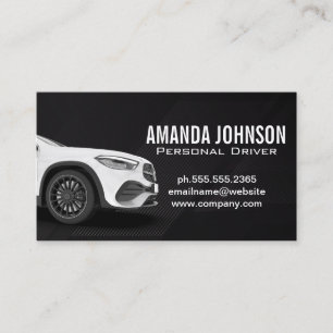 White Automobile   Driver Business Card