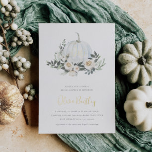 White Autumn Pumpkin Greenery Bridal Shower