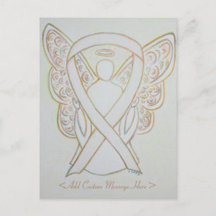 White Awareness Ribbon Angel Custom Postcard