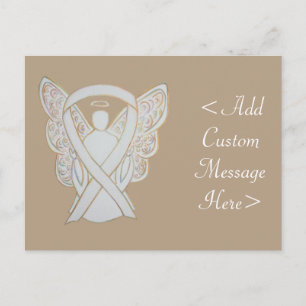 White Awareness Ribbon Angel Custom Postcard