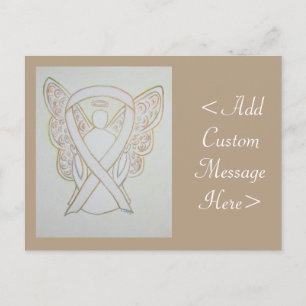White Awareness Ribbon Angel Custom Postcard