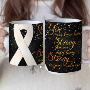 White Awareness Ribbon Mug Design