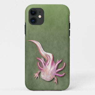 White Axolotl "Walking Fish" Art iPhone 11 Case