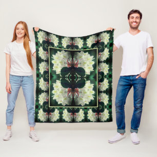 White Azalea Flower Abstract Pattern Fleece Blanket