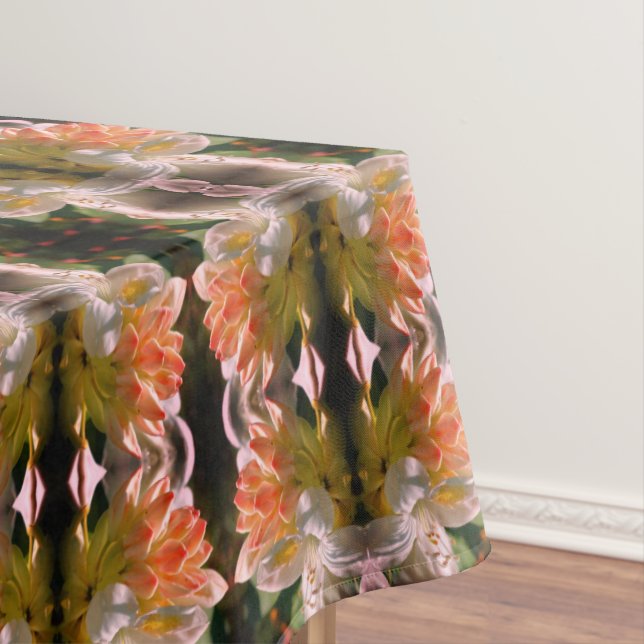 White Azalea Flower Blossom And Bud Abstract  Tablecloth (In Situ)