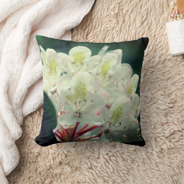 White Azalea Flower With Raindrops   Cushion (Blanket)