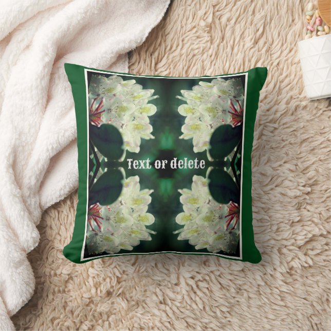 White Azalea Flower With Raindrops Personalised Cushion (Blanket)
