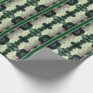 White Azalea Flower With Raindrops Personalised Wrapping Paper