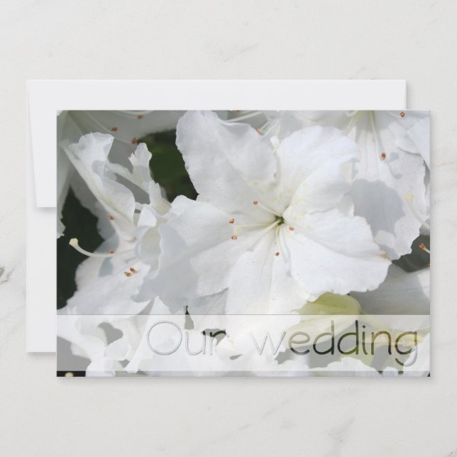 White Azalea Wedding Save the Date  Personalise it Invitation (Front)