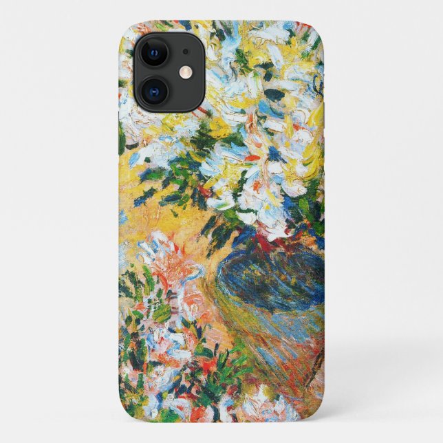 White Azaleas in a Pot Claude Monet flowers art Case-Mate iPhone Case (Back)