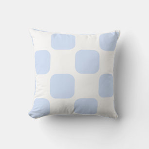 White & Baby Blue Pastel Squircle Pattern Design Cushion