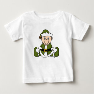 White Baby Christmas Elf Baby T-Shirt