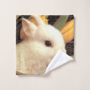 white baby Easter bunny Wash Cloth