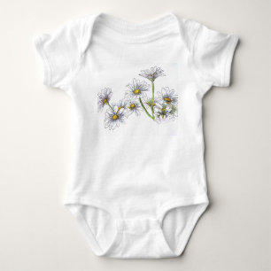 White baby t-shirt with daisies bodysuit