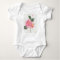 White baby t-shirt with pink camellia