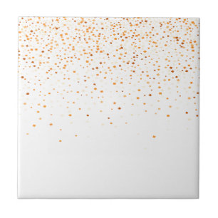 White backdrop with golden confetti ceramic tile