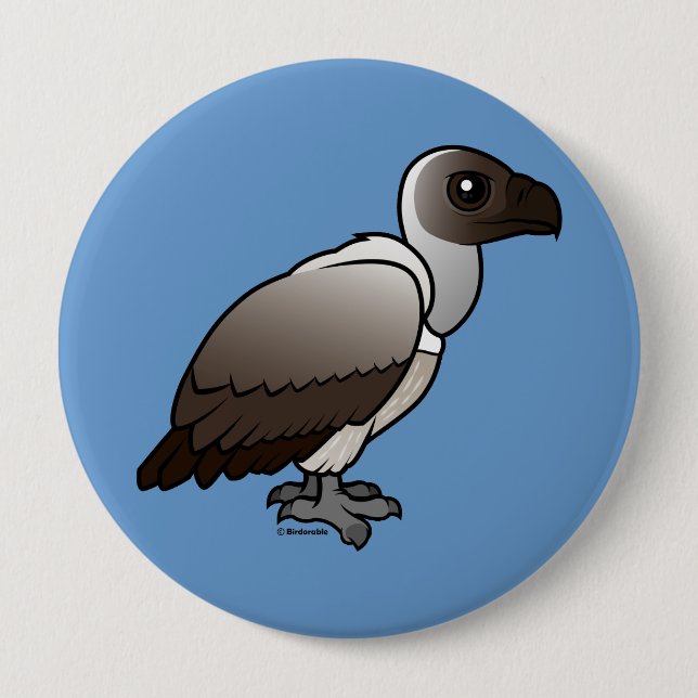 White-backed Vulture 10 Cm Round Badge (Front)