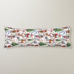 White Background Christmas Decorative Pattern Body Cushion