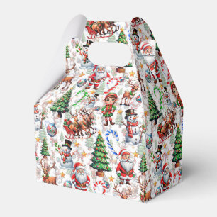 White Background Christmas Decorative Pattern Favour Box