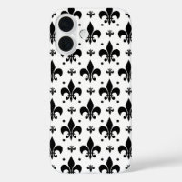 White Background Fleur-de-lis Pattern Design