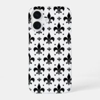 White Background Fleur-de-lis Pattern Design