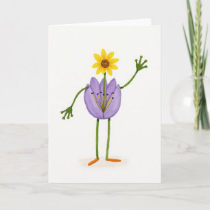 White Background Floral Card