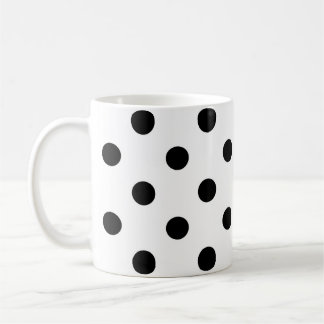 White Background Polka Dots Design Coffee Mug