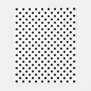White Background Polka Dots Design Fleece Blanket
