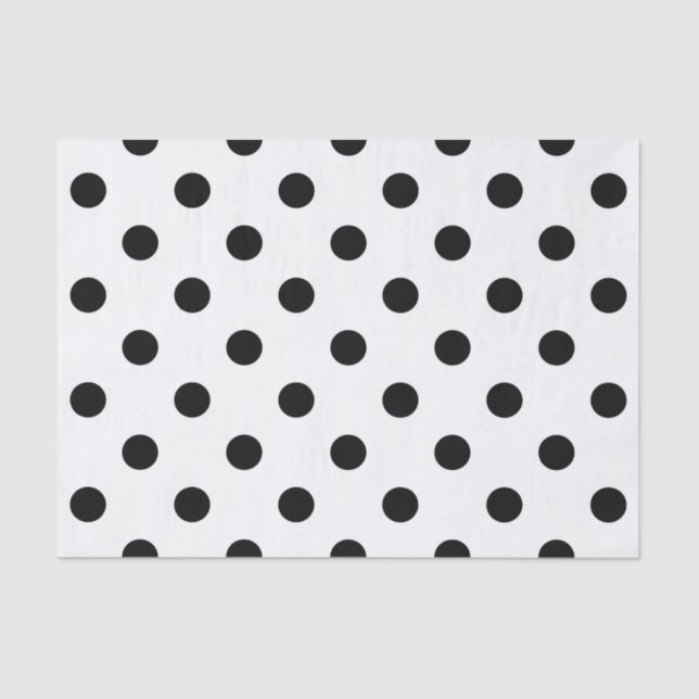 White Background Polka Dots Design Tissue Paper (Front)