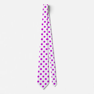 White Background Purple Polka Dots Tie