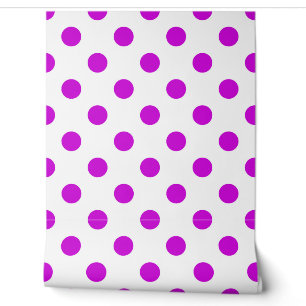 White Background Purple Polka Dots Wallpaper