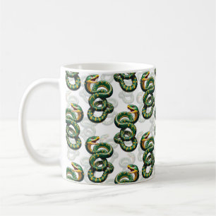 White Background Snake Pattern Design  Coffee Mug