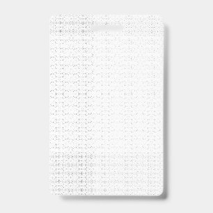 White background with a repeating pattern of small ID badge
