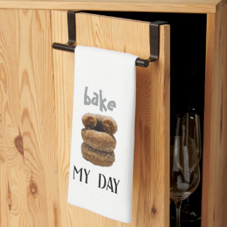 White Bake My Day Tea Towel
