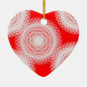 white ball in red abstract art ceramic ornament