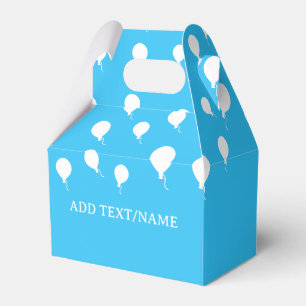 White Balloons on Pastel Blue Favour Box