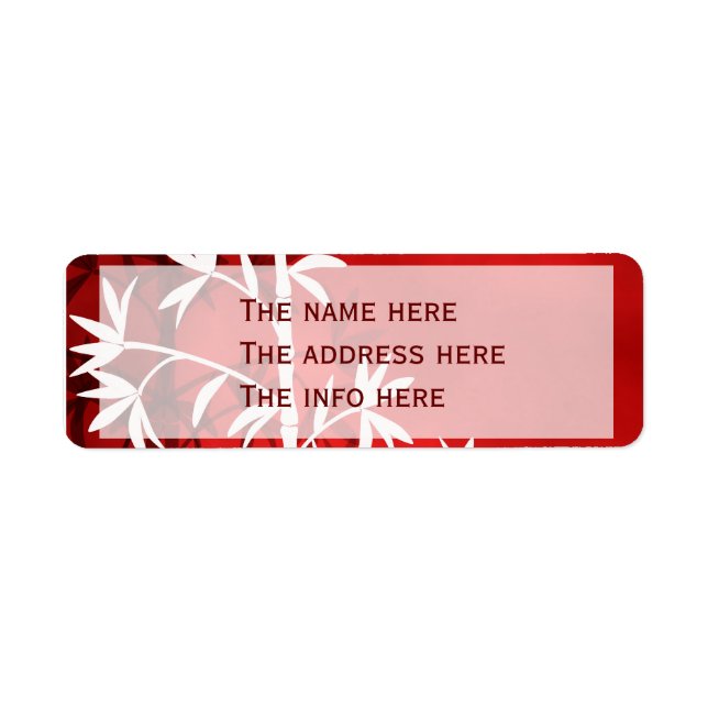 White bamboo red return address label (Front)
