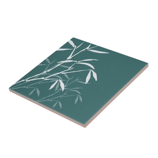 White Bamboo Tile and Trivet (Side)