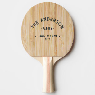 White Bamboo Vintage Seaside Family Name Ping Pong Paddle