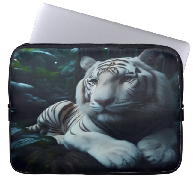 White Bangle Tiger Laptop Sleeve (Front)