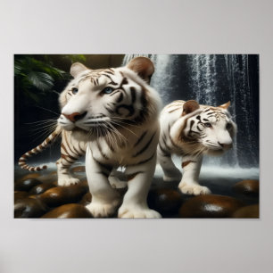 White Bangle Tigers Poster